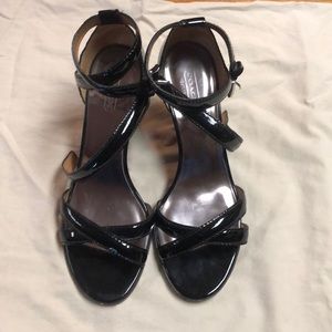 Black heeled sandals size 9